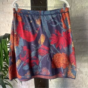 PERUVIAN CONNECTION Multicolor Floral Cotton Spandex Pull on Skirt Size XL